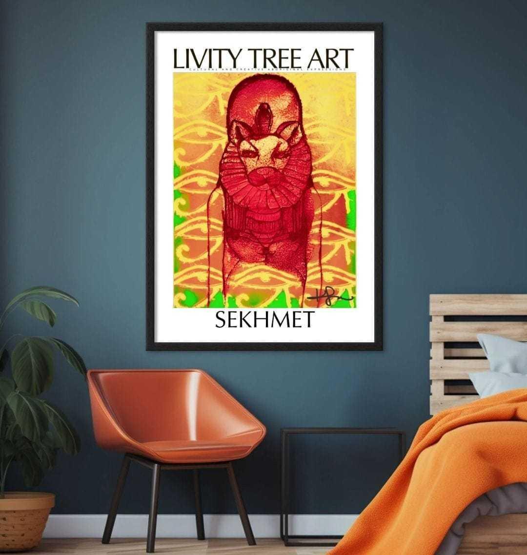 Rastafari Sekhmet Portrait Art Print - Livity Tree Art