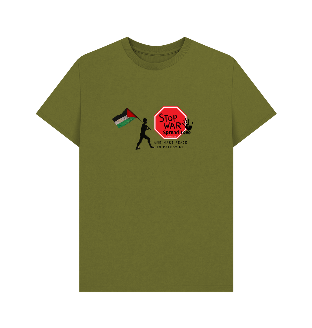 Moss Green Printed T-shirt Front