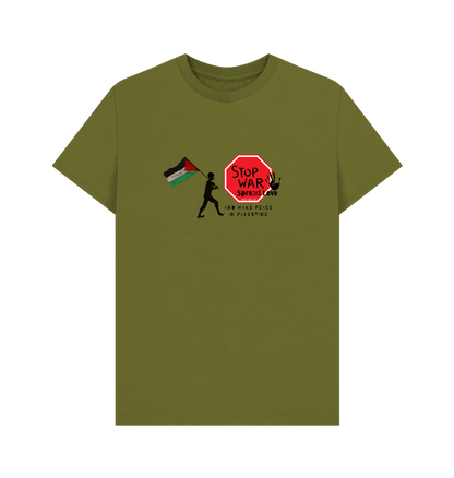 Moss Green Printed T-shirt Front