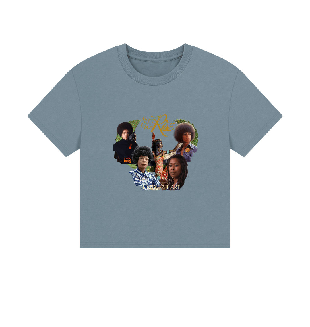 Stone Blue Printed T-shirt Front