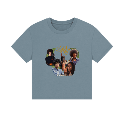 Stone Blue Printed T-shirt Front