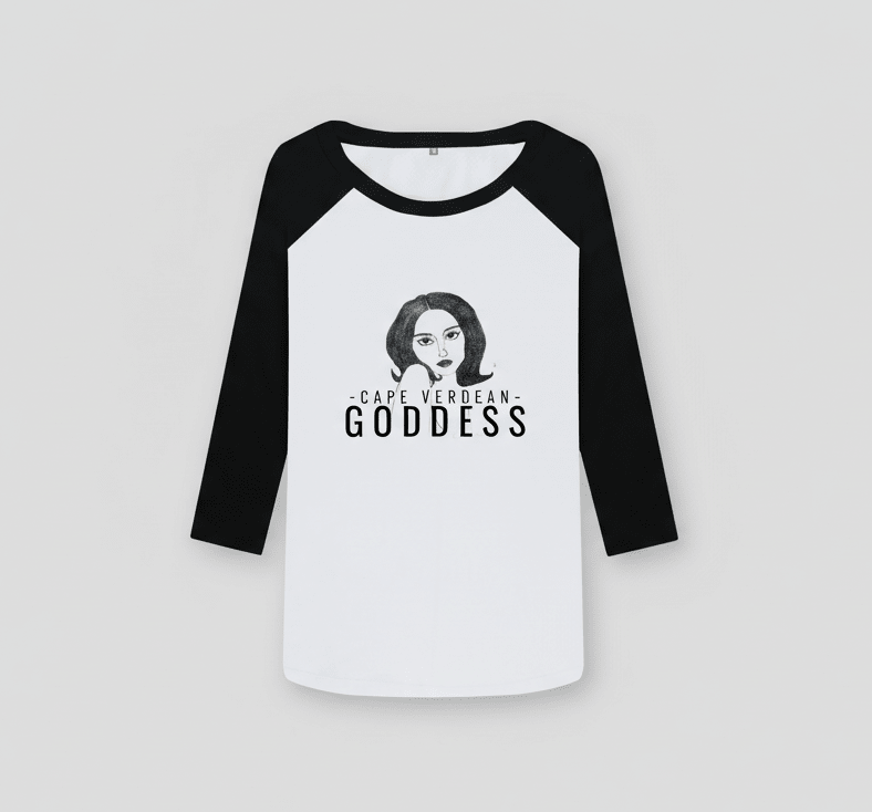 Cape Verdean Goddess Women's Baseball T-shirt - Livity Tree Art