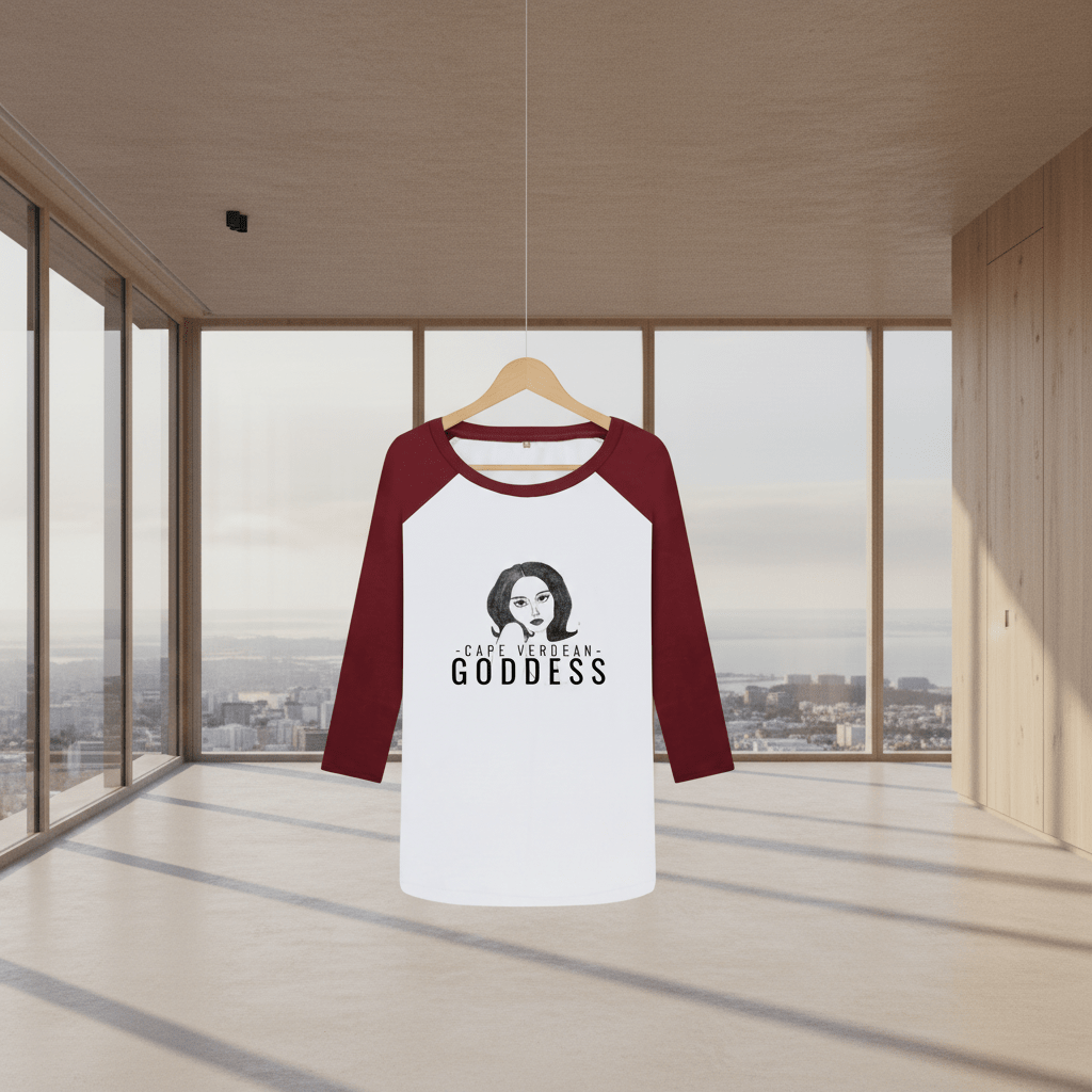 Cape Verdean Goddess Women's Baseball T-shirt - Livity Tree Art