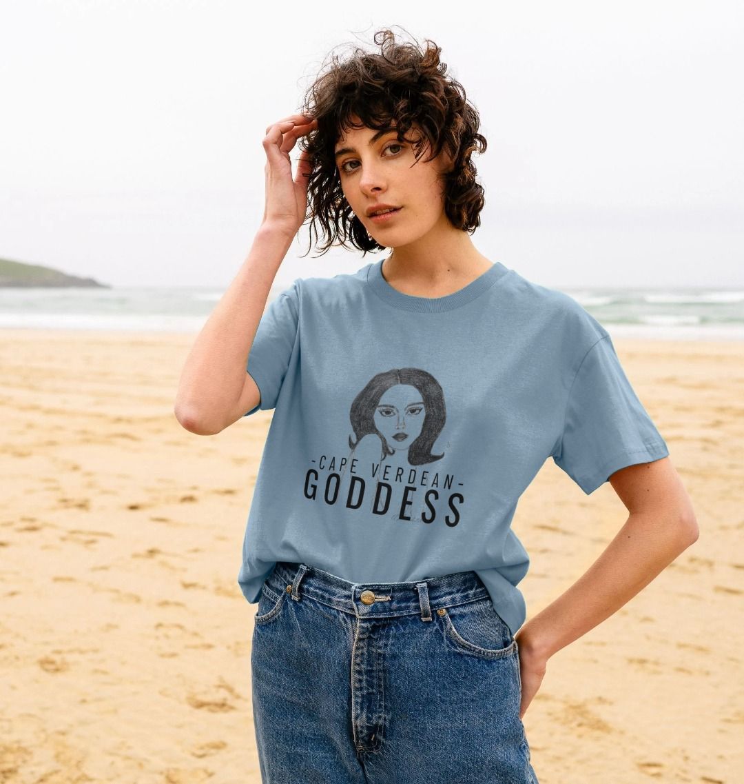 Cape Verdean Goddess Women's Boxy Tee - Livity Tree Art