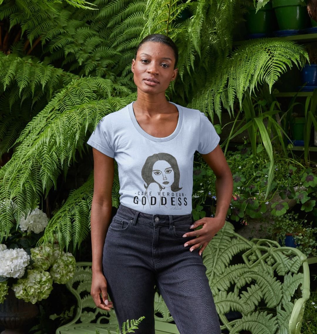 Cape Verdean Goddess Women's Scoop Neck T-shirt - Livity Tree Art