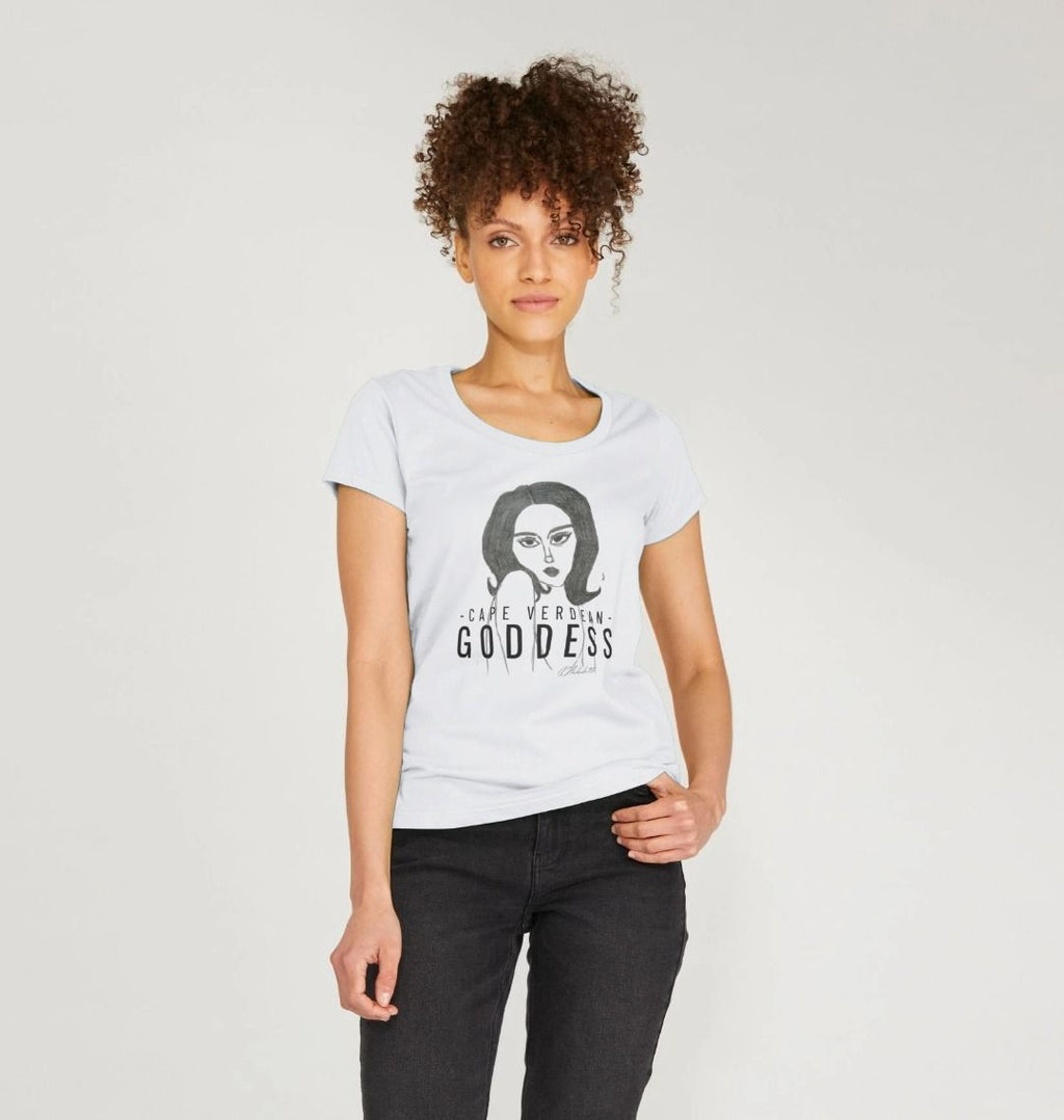 Cape Verdean Goddess Women's Scoop Neck T-shirt - Livity Tree Art