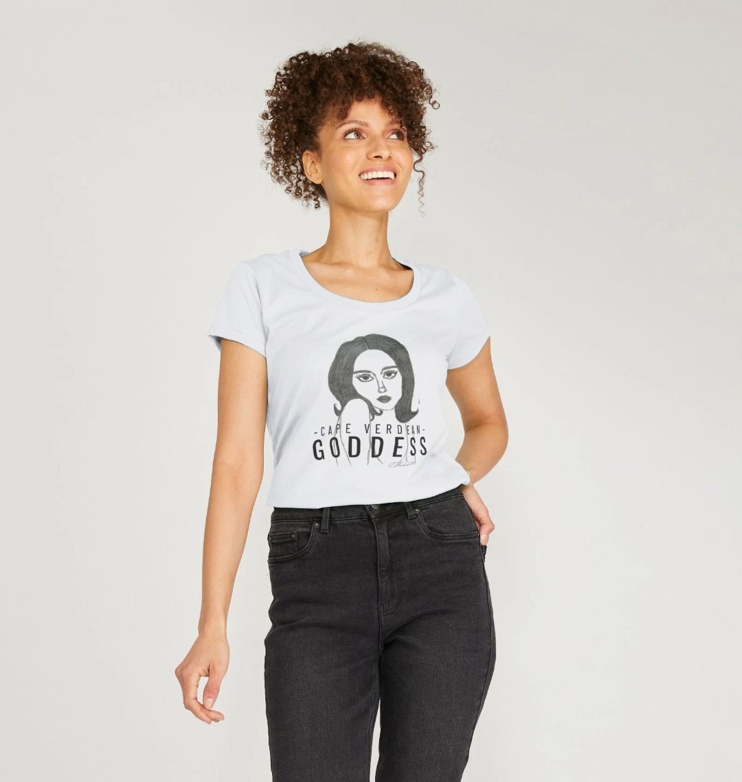 Cape Verdean Goddess Women's Scoop Neck T-shirt - Livity Tree Art