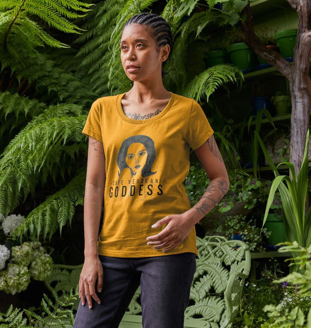 Cape Verdean Goddess Women's Scoop Neck T-shirt - Livity Tree Art