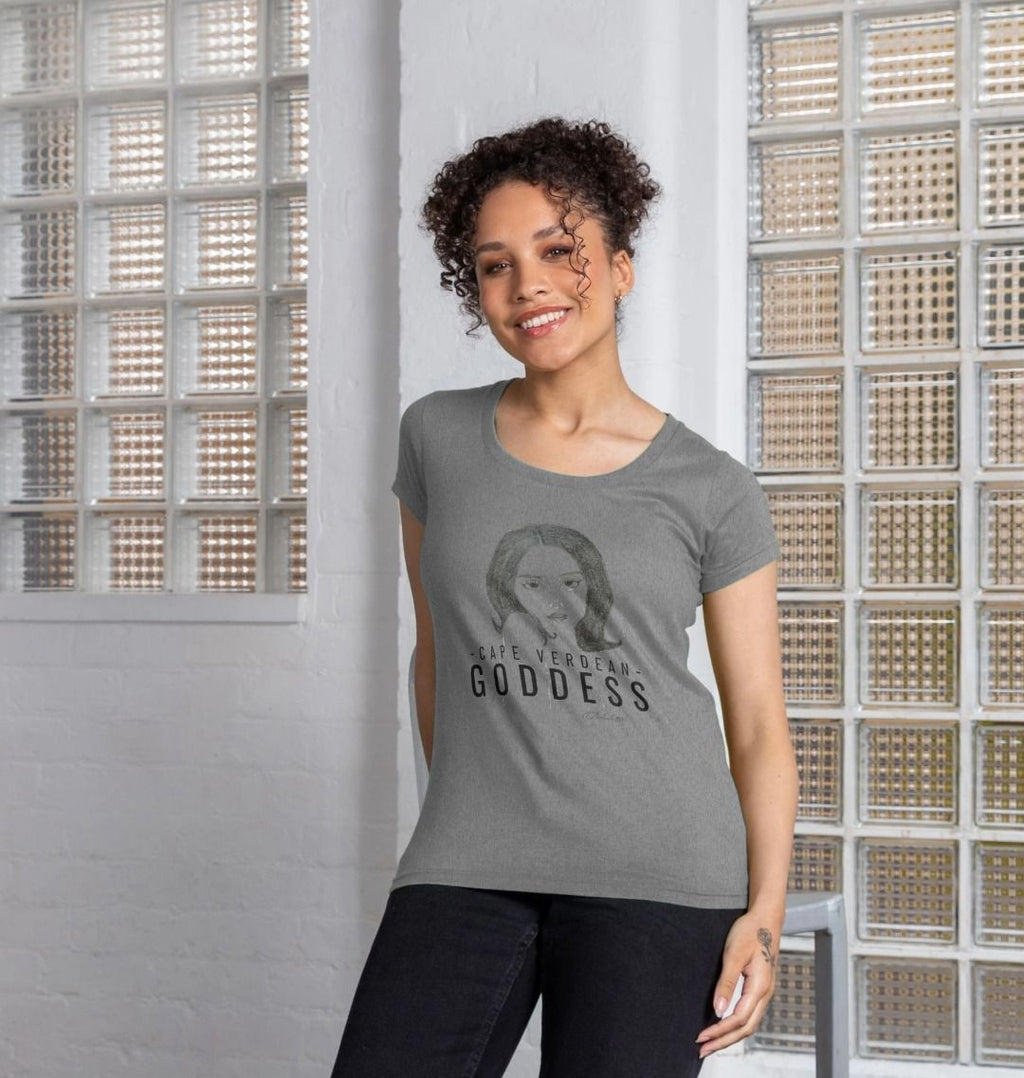 Cape Verdean Goddess Women's Scoop Neck T-shirt - Livity Tree Art