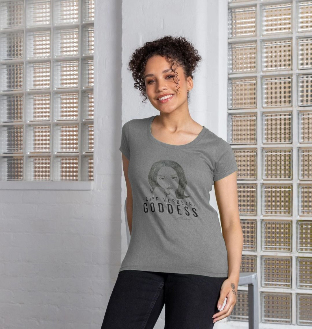 Cape Verdean Goddess Women's Scoop Neck T-shirt - Livity Tree Art