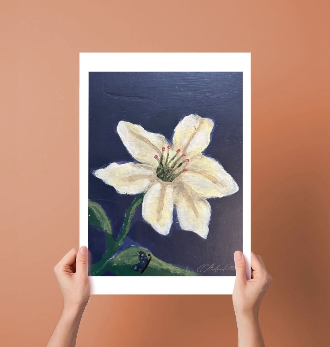 Cape Verdean Hibicus Classic Semi - Glossy Paper Poster - Livity Tree Art