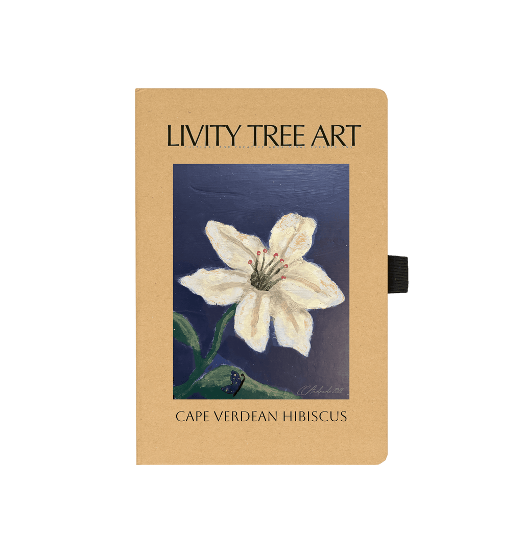 Cape Verdean Hibiscus Kraft Paper Notebook - Livity Tree Art