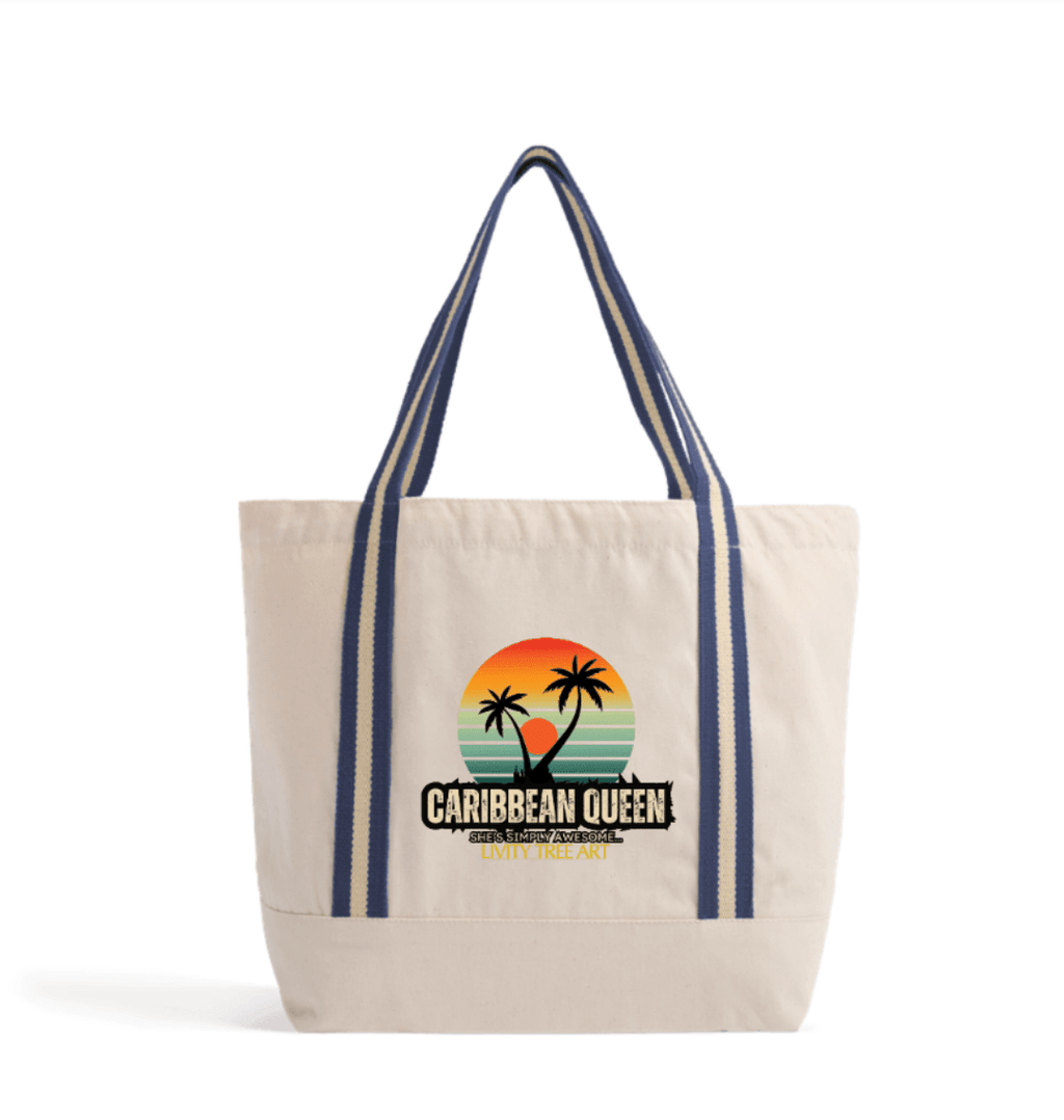 Caribbean Queen Organic Beach Bag - Livity Tree Art