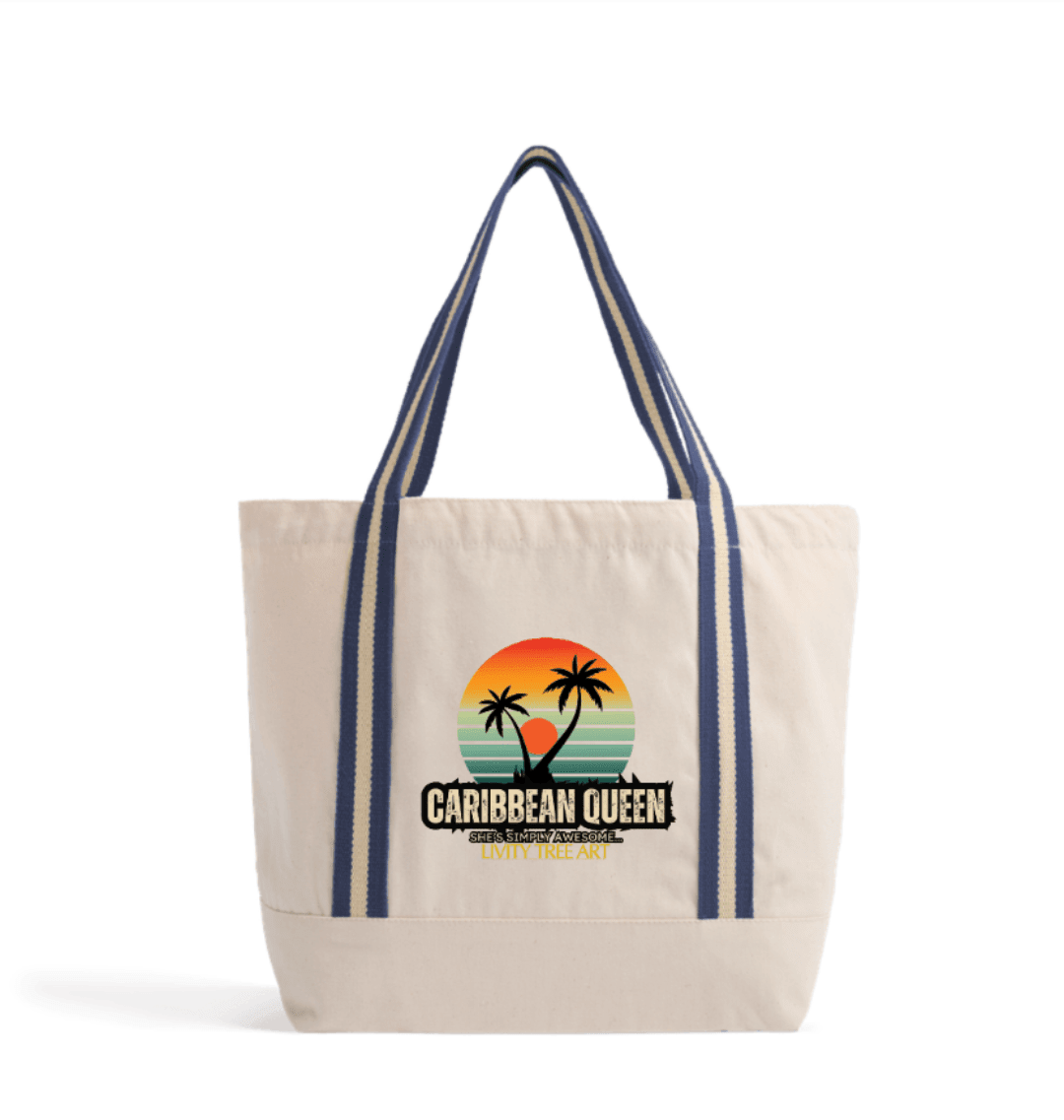Caribbean Queen Organic Beach Bag - Livity Tree Art