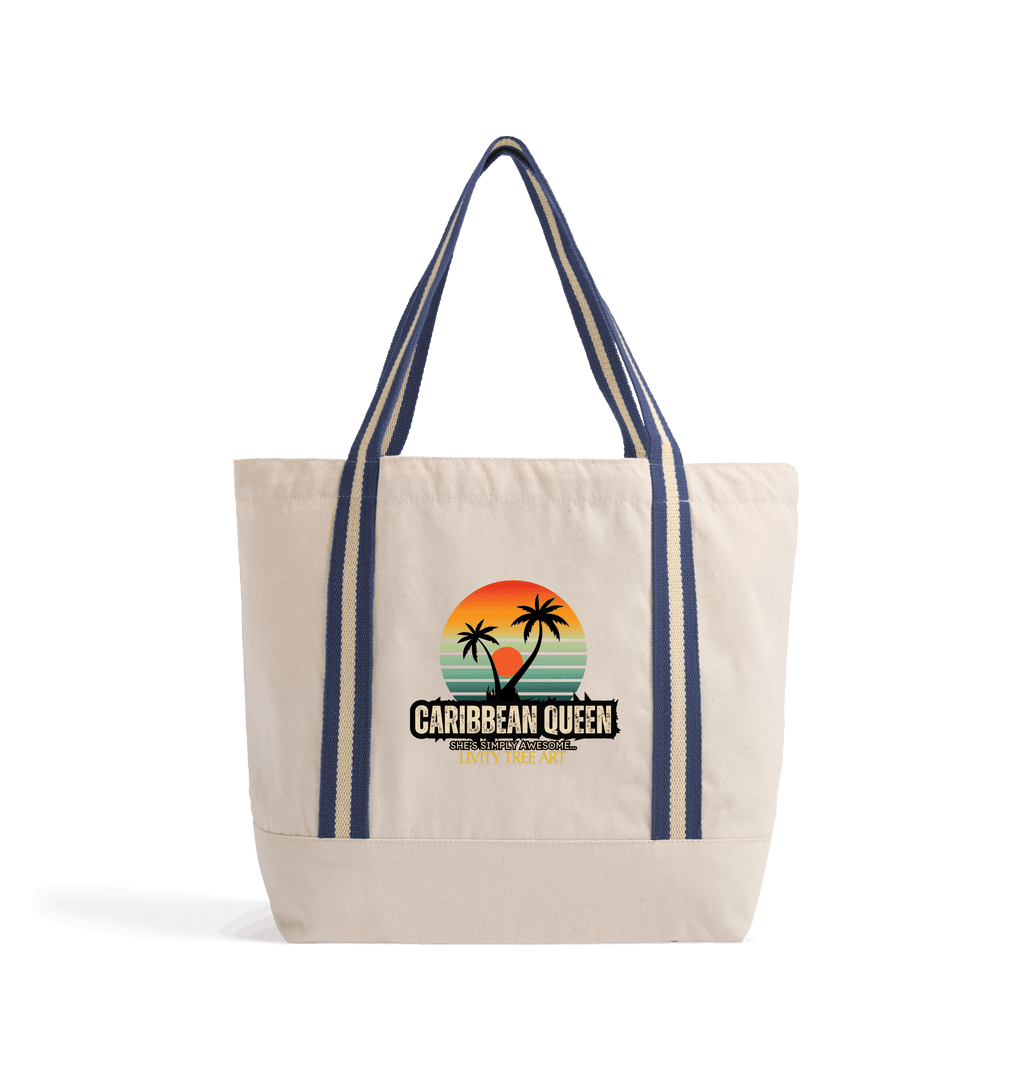 Caribbean Queen Organic Beach Bag - Livity Tree Art