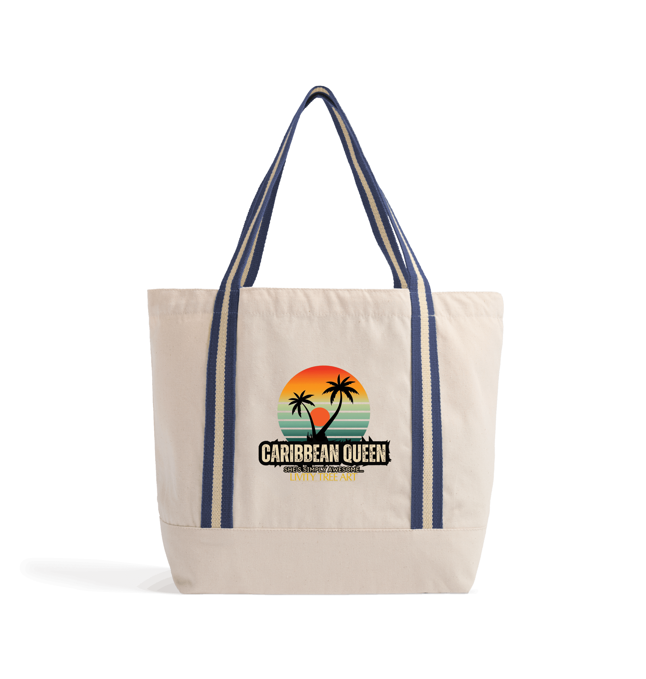 Caribbean Queen Organic Beach Bag - Livity Tree Art