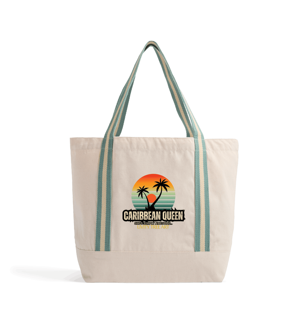 Caribbean Queen Organic Beach Bag - Livity Tree Art