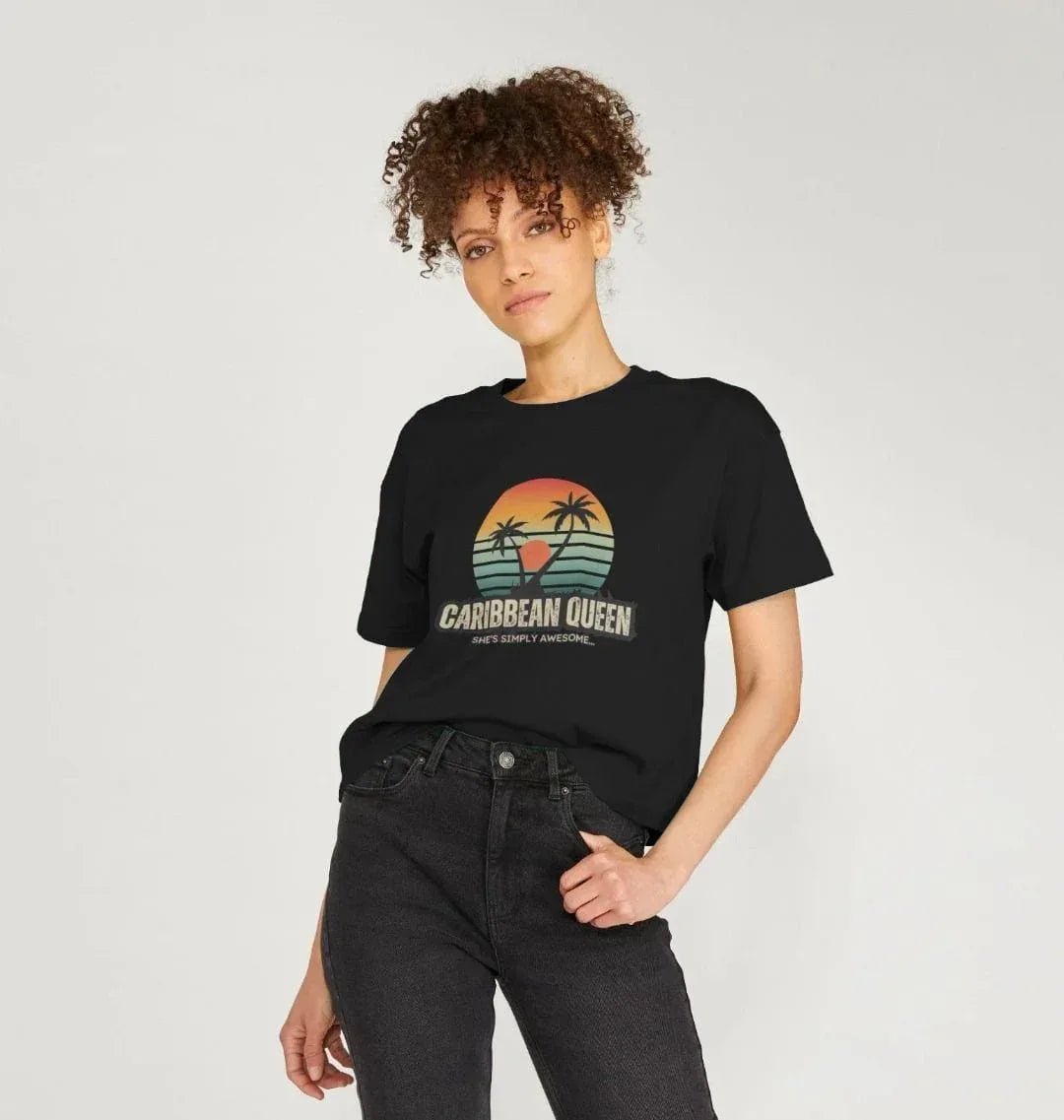 Caribbean Queen Women's Boxy Tee - Livity Tree Art