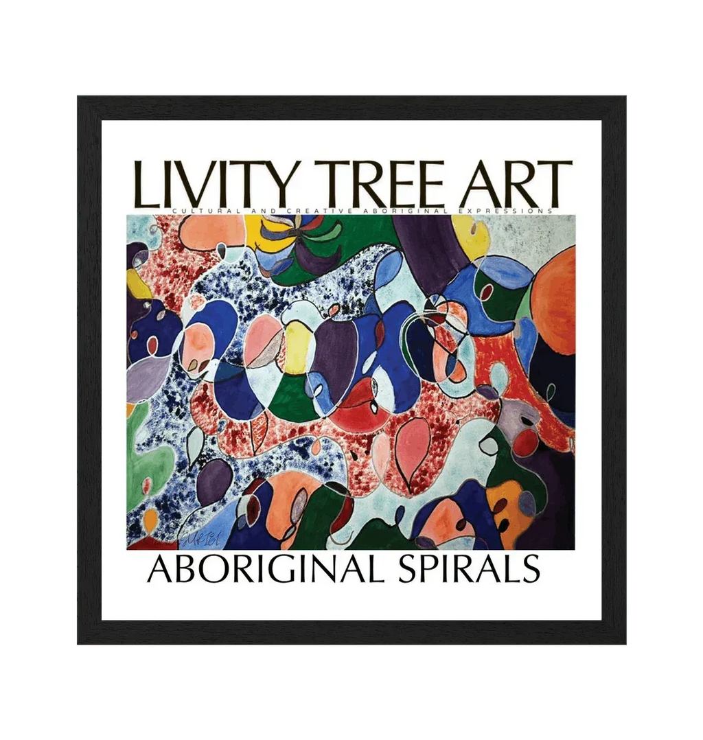Aboriginal Spirals Landscape Art Print - Livity Tree Art