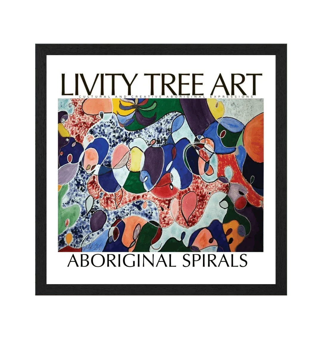 Aboriginal Spirals Landscape Art Print - Livity Tree Art