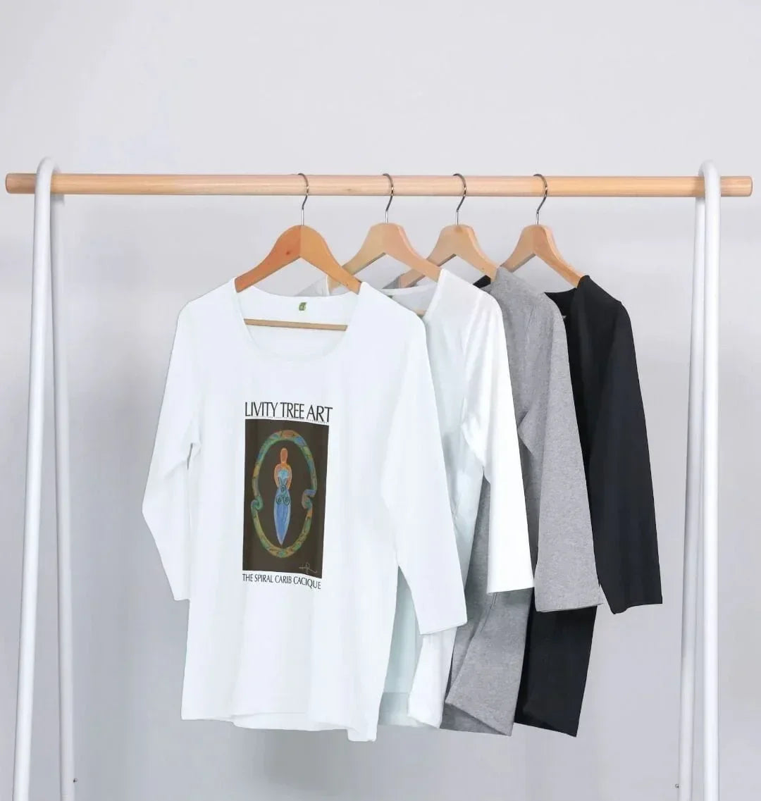 The Spiral Goddess Premium Certified Cotton Long Sleeve Tee - Livity Tree Art