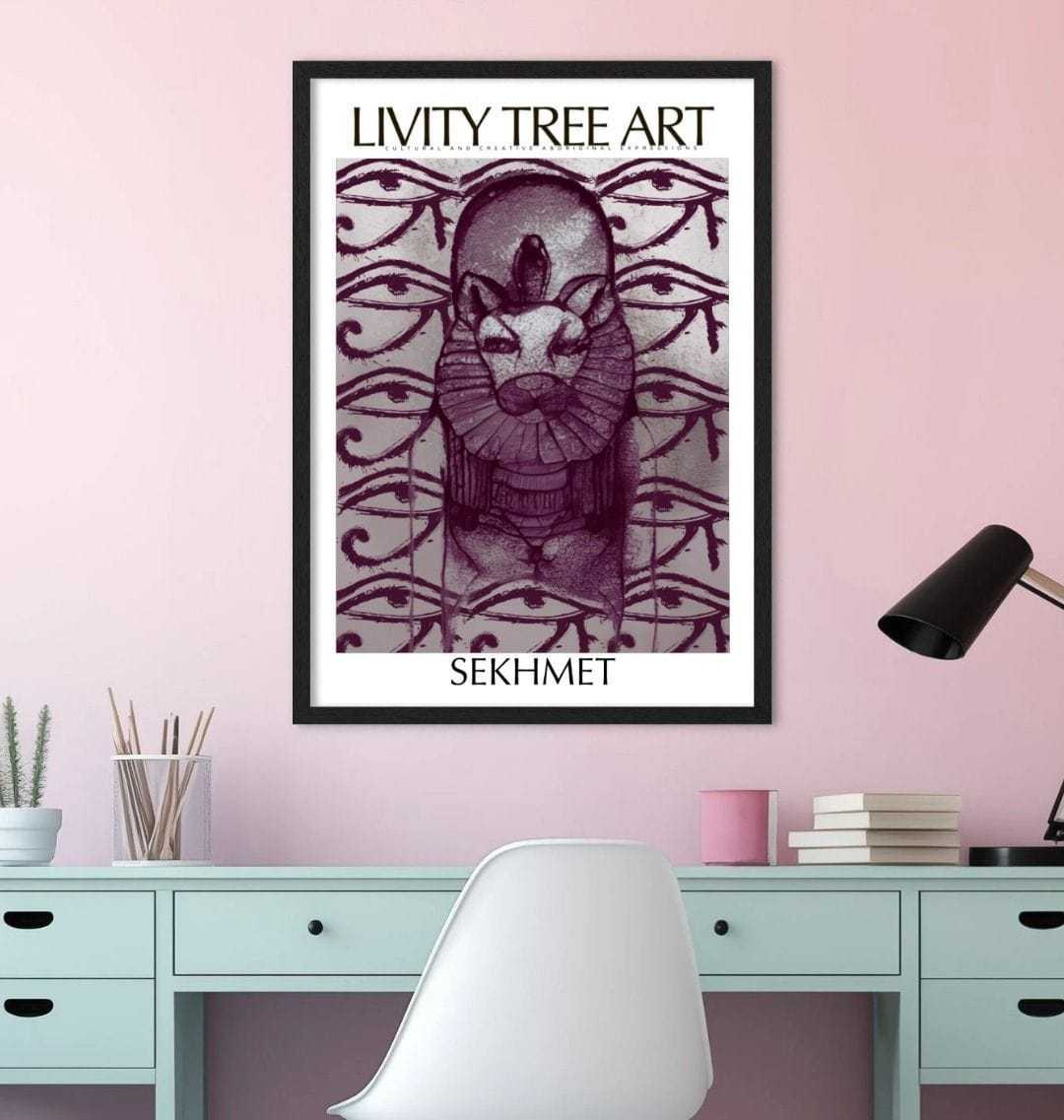 Sekhmet Goddess Portrait Art