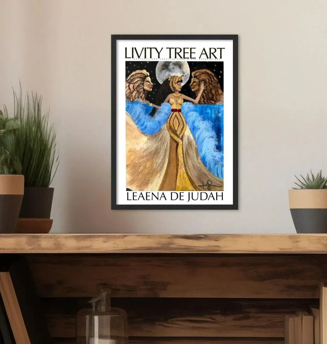 Leaena de Judah (Lioness of Judah) Portrait Art Print (Frame Optional) - Livity Tree Art