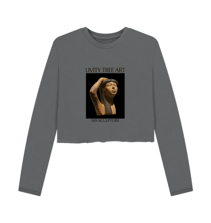 Slate Grey Printed Boxy Jumpers Front