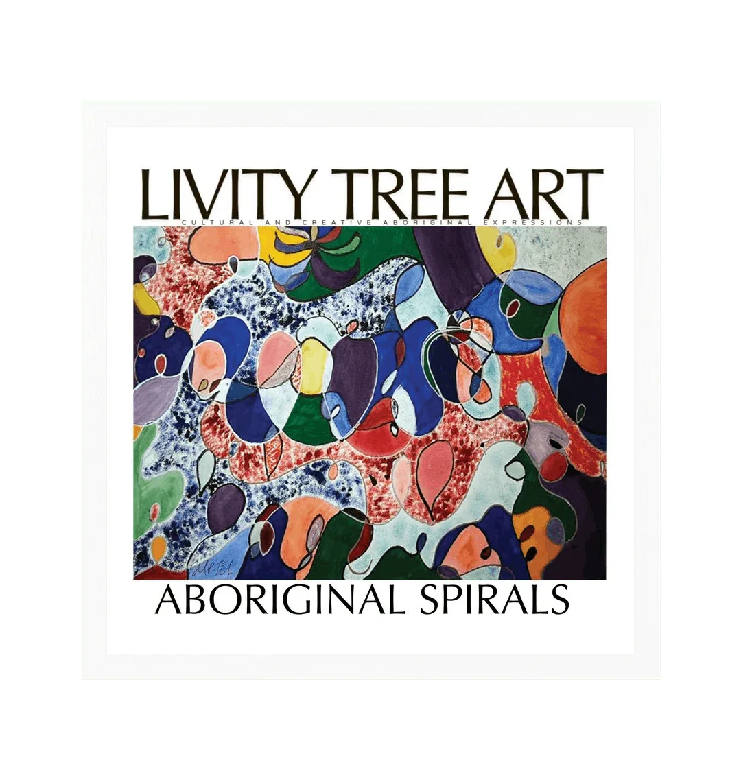 Aboriginal Spirals Landscape Art Print - Livity Tree Art