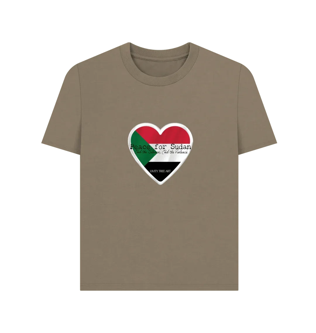 Peace for Sudan Woman's Plain T-shirt - Livity Tree Art