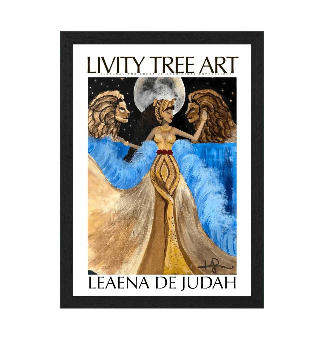 Leaena de Judah (Lioness of Judah) Portrait Art Print (Frame Optional) - Livity Tree Art