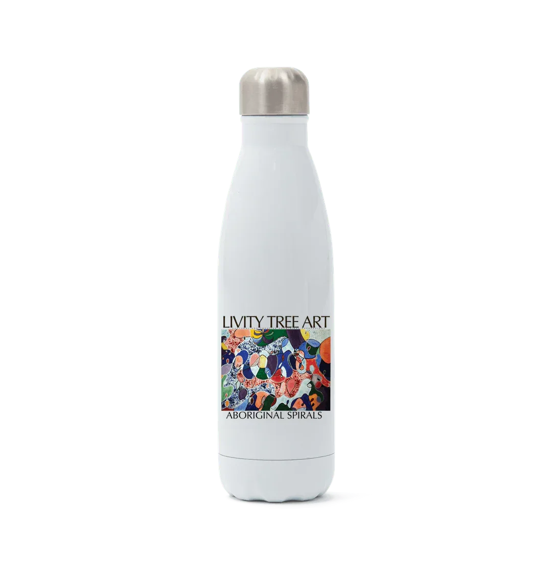 Aboriginal Spirals Stainless Steel Bottle - Livity Tree Art
