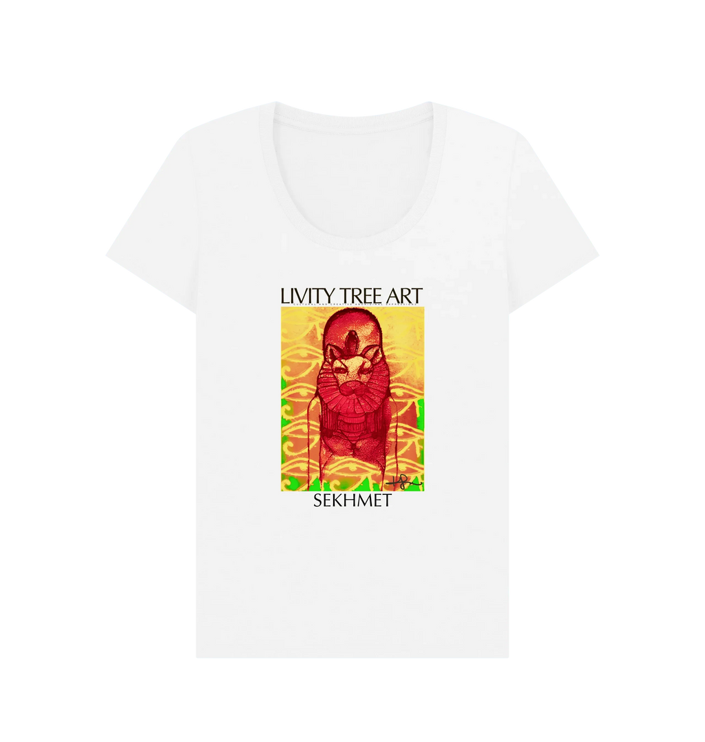 Rastafari Sekhmet Women's V-Neck T-shirt - Livity Tree Art