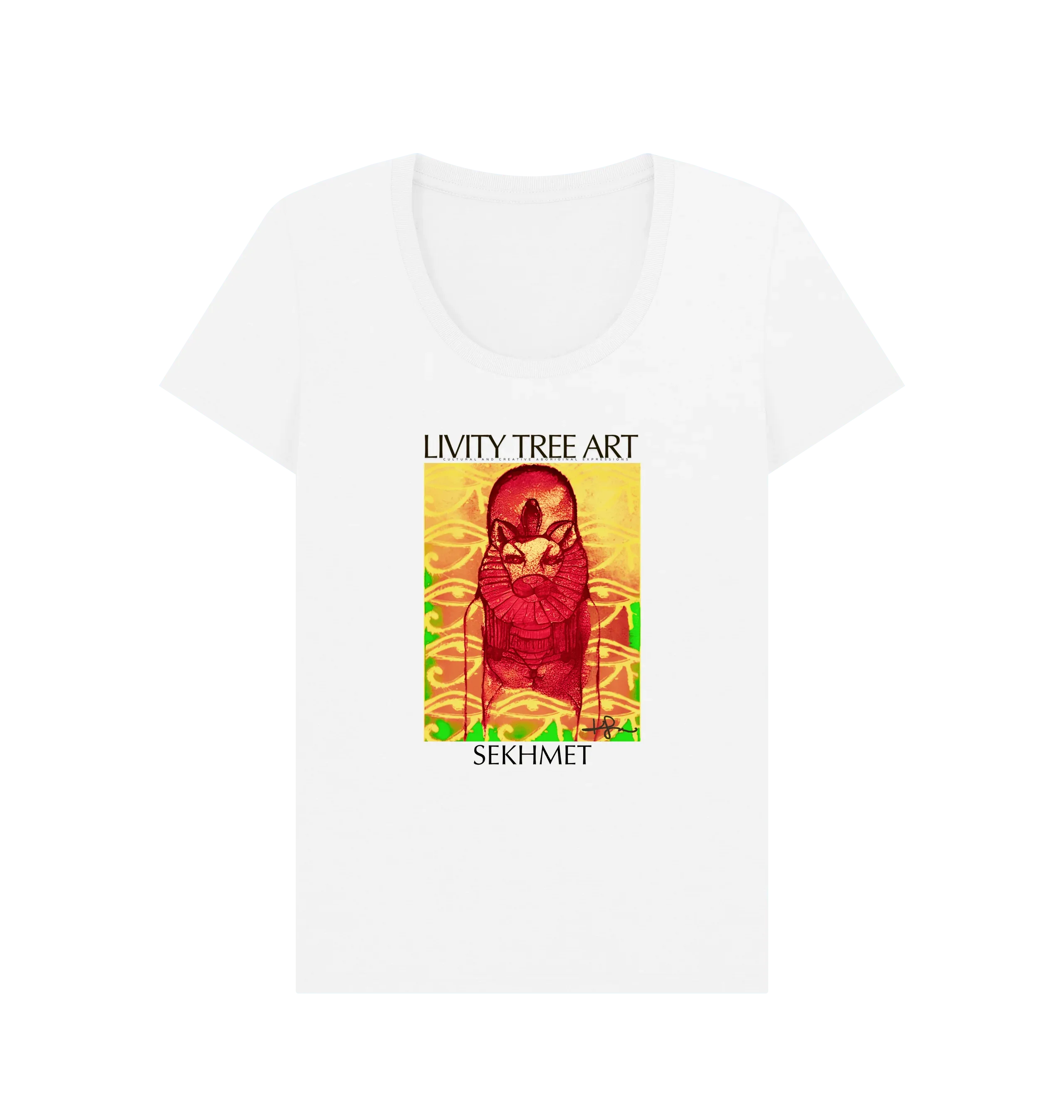 Rastafari Sekhmet Women's V-Neck T-shirt - Livity Tree Art