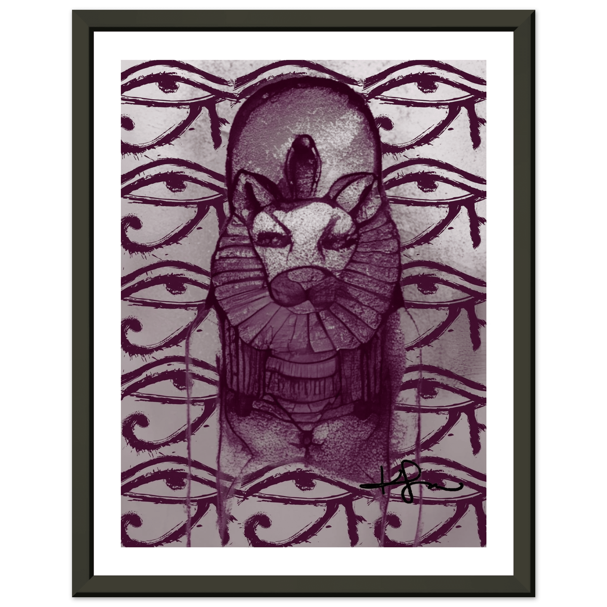 Egyptian Sekhmet Mother Art Framed Poster - Livity Tree Art