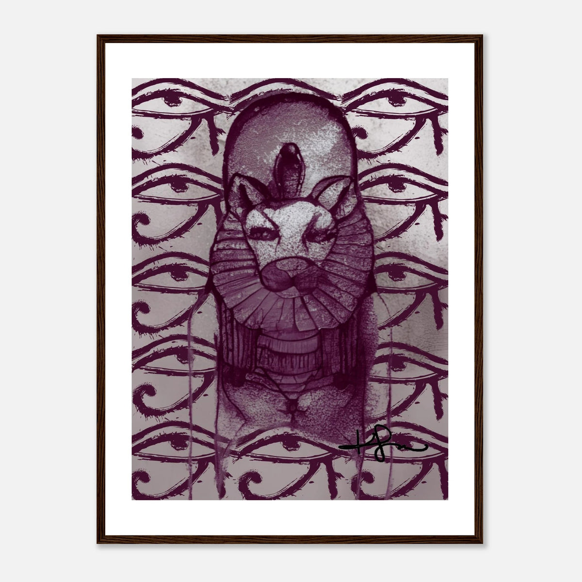 Egyptian Sekhmet Mother Art Framed Poster - Livity Tree Art