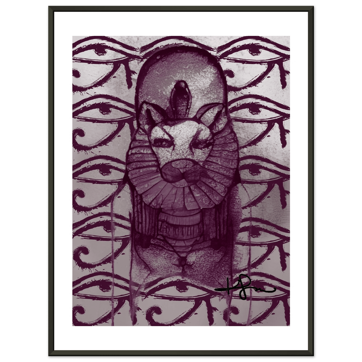 Egyptian Sekhmet Mother Art Framed Poster - Livity Tree Art