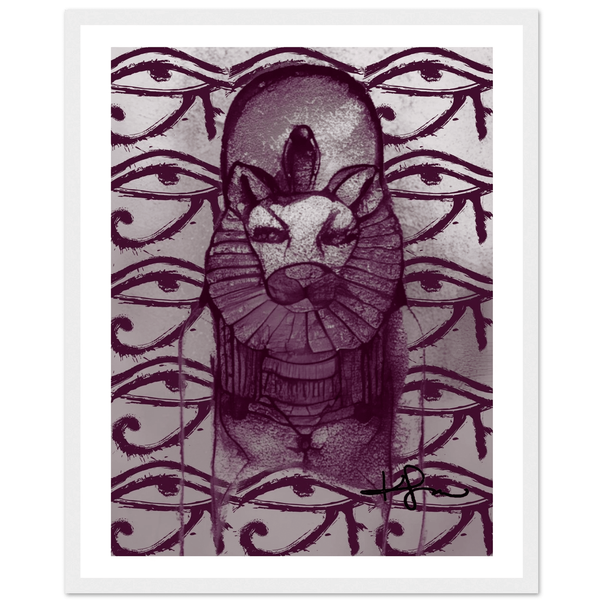 Egyptian Sekhmet Mother Art Framed Poster - Livity Tree Art