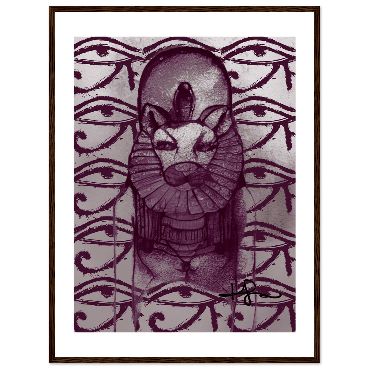 Egyptian Sekhmet Mother Art Framed Poster - Livity Tree Art