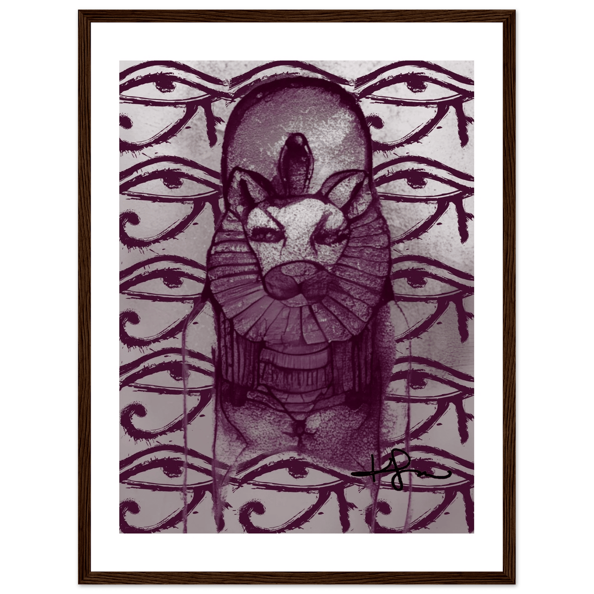 Egyptian Sekhmet Mother Art Framed Poster - Livity Tree Art
