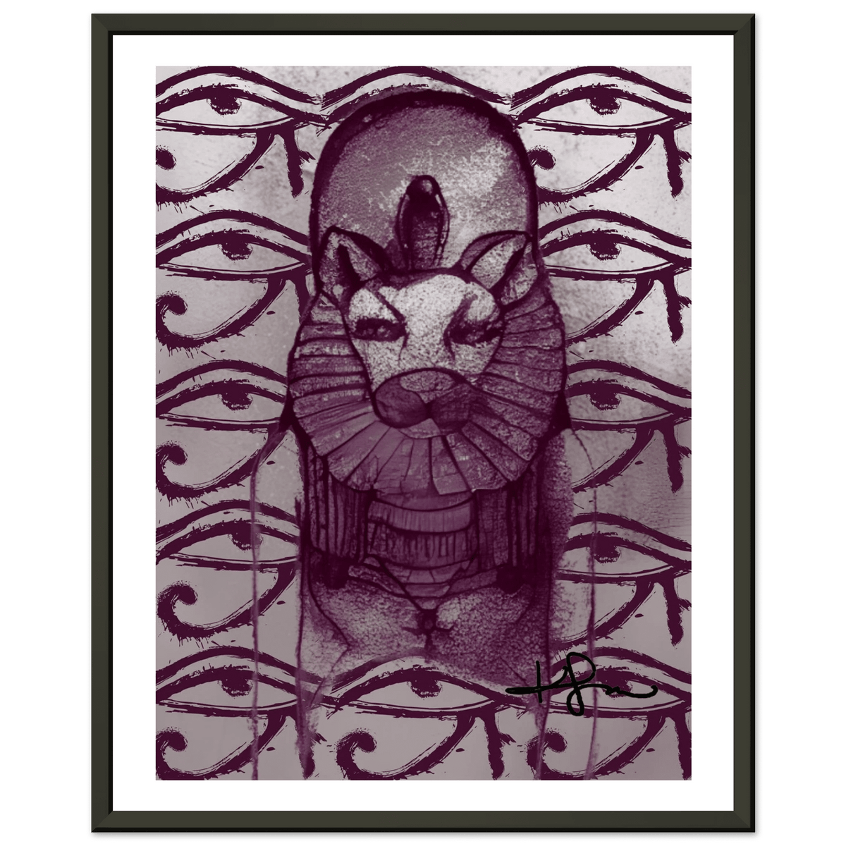 Egyptian Sekhmet Mother Art Framed Poster - Livity Tree Art