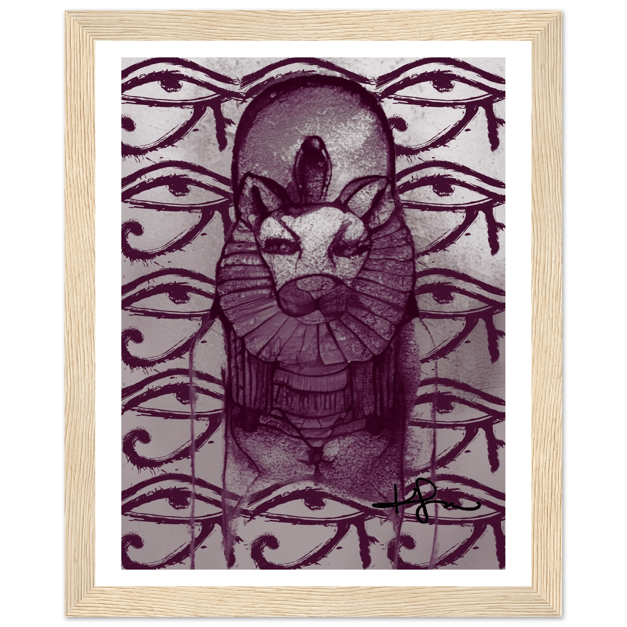 Egyptian Sekhmet Mother Art Framed Poster - Livity Tree Art