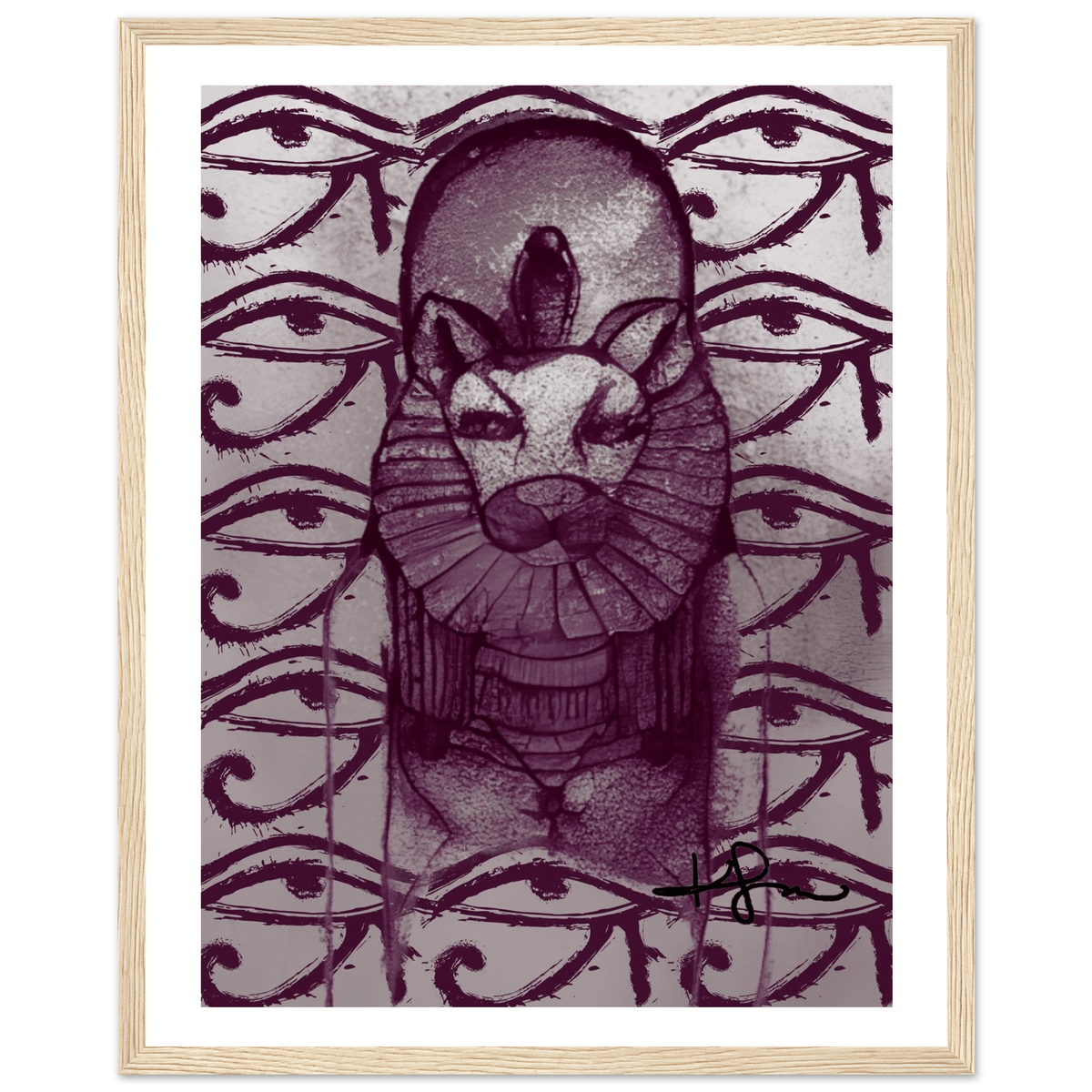 Egyptian Sekhmet Mother Art Framed Poster - Livity Tree Art