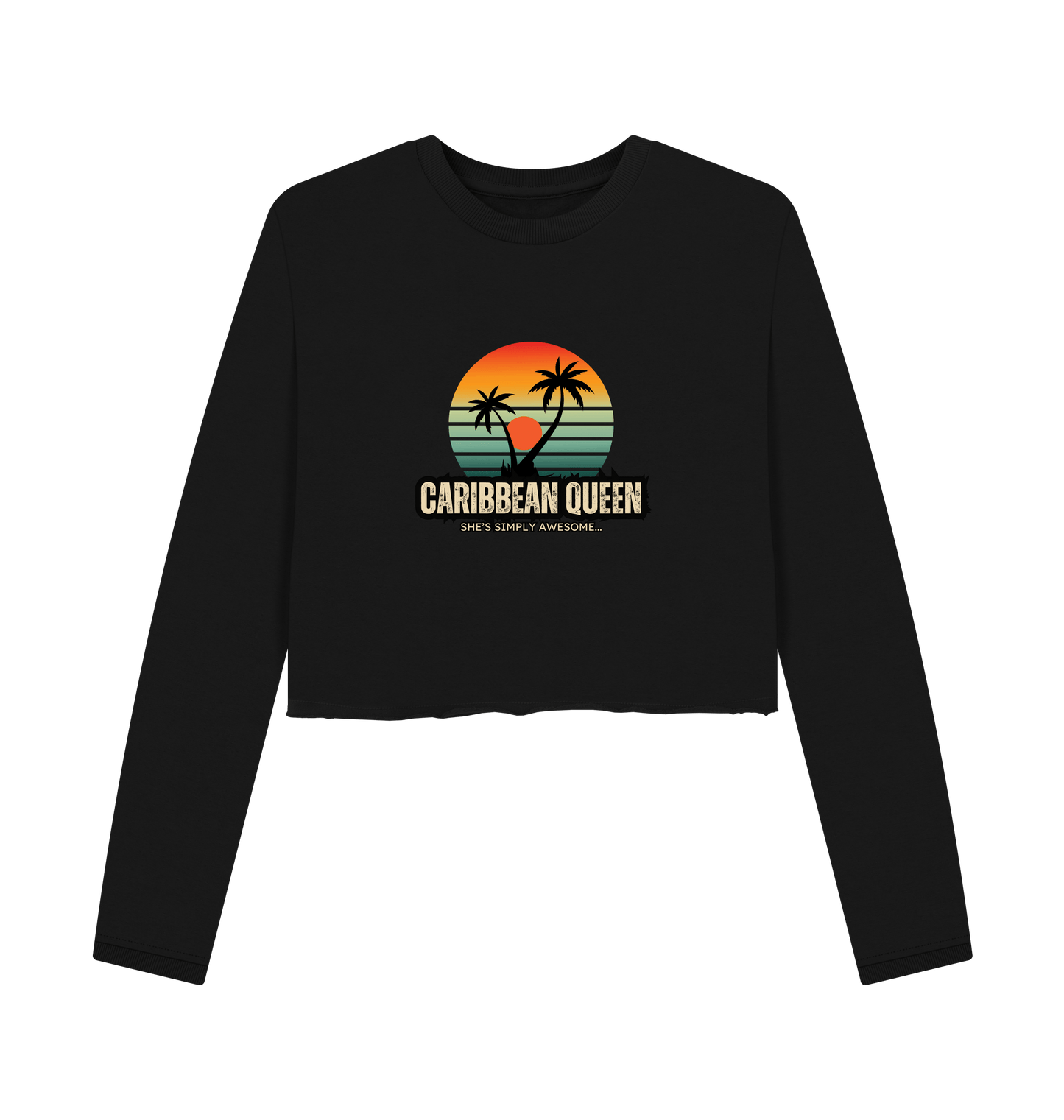 Black Printed Boxy Jumpers Front