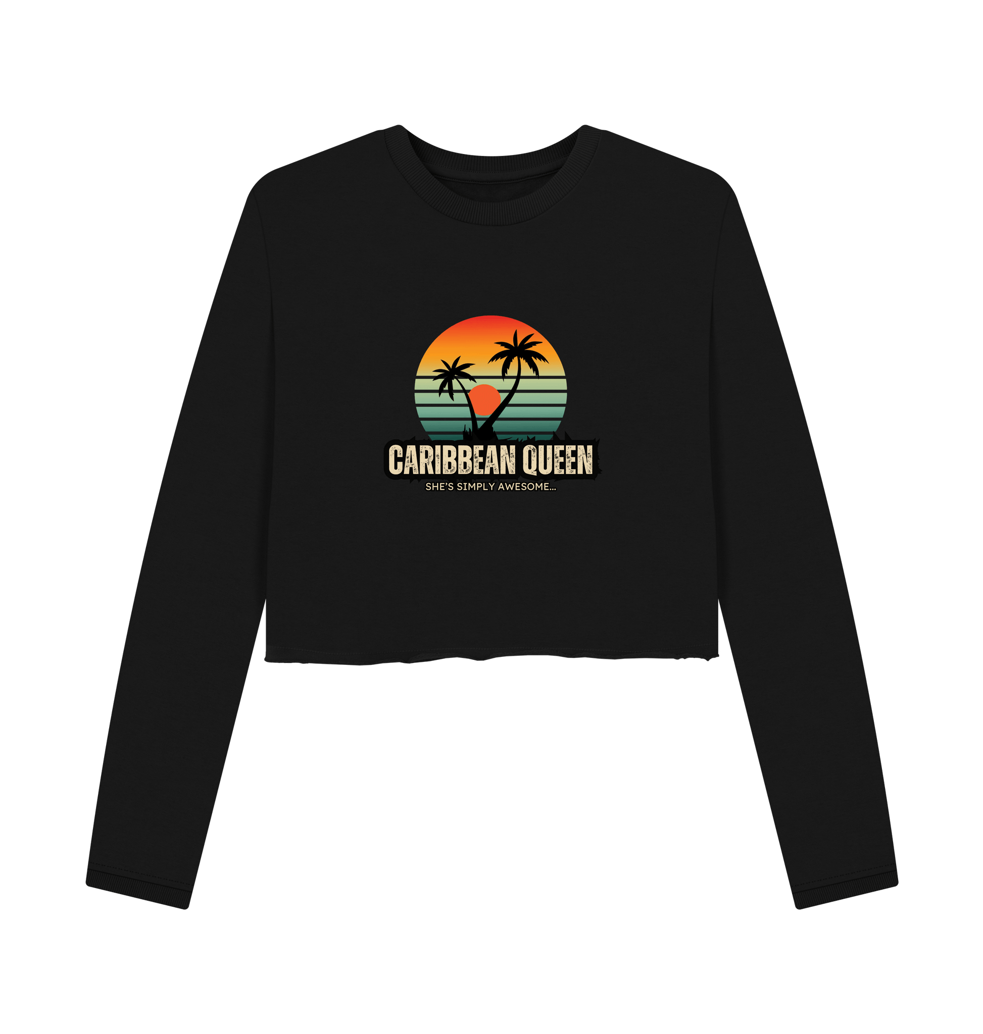 Black Printed Boxy Jumpers Front