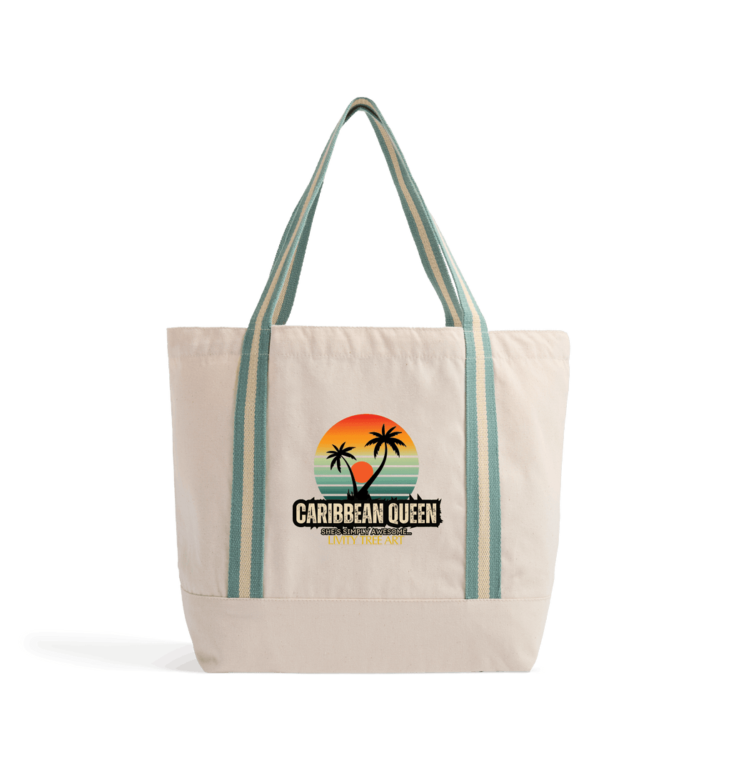 Natural/Sage Green Heat Transfer Bag Front