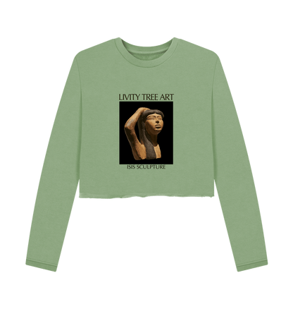 Sage Printed Boxy Jumpers Front