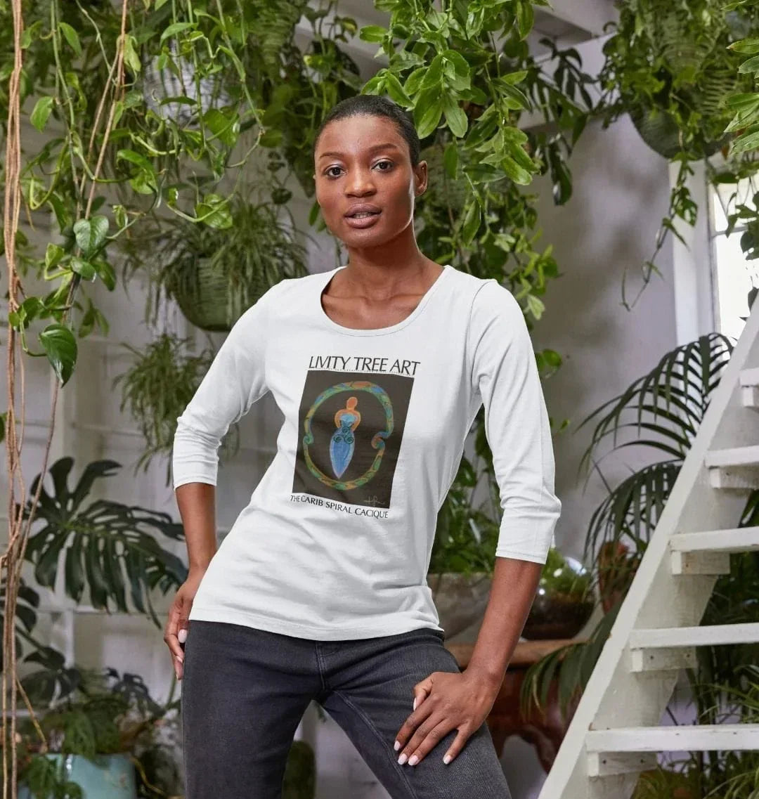 The Spiral Goddess Premium Certified Cotton Long Sleeve Tee - Livity Tree Art