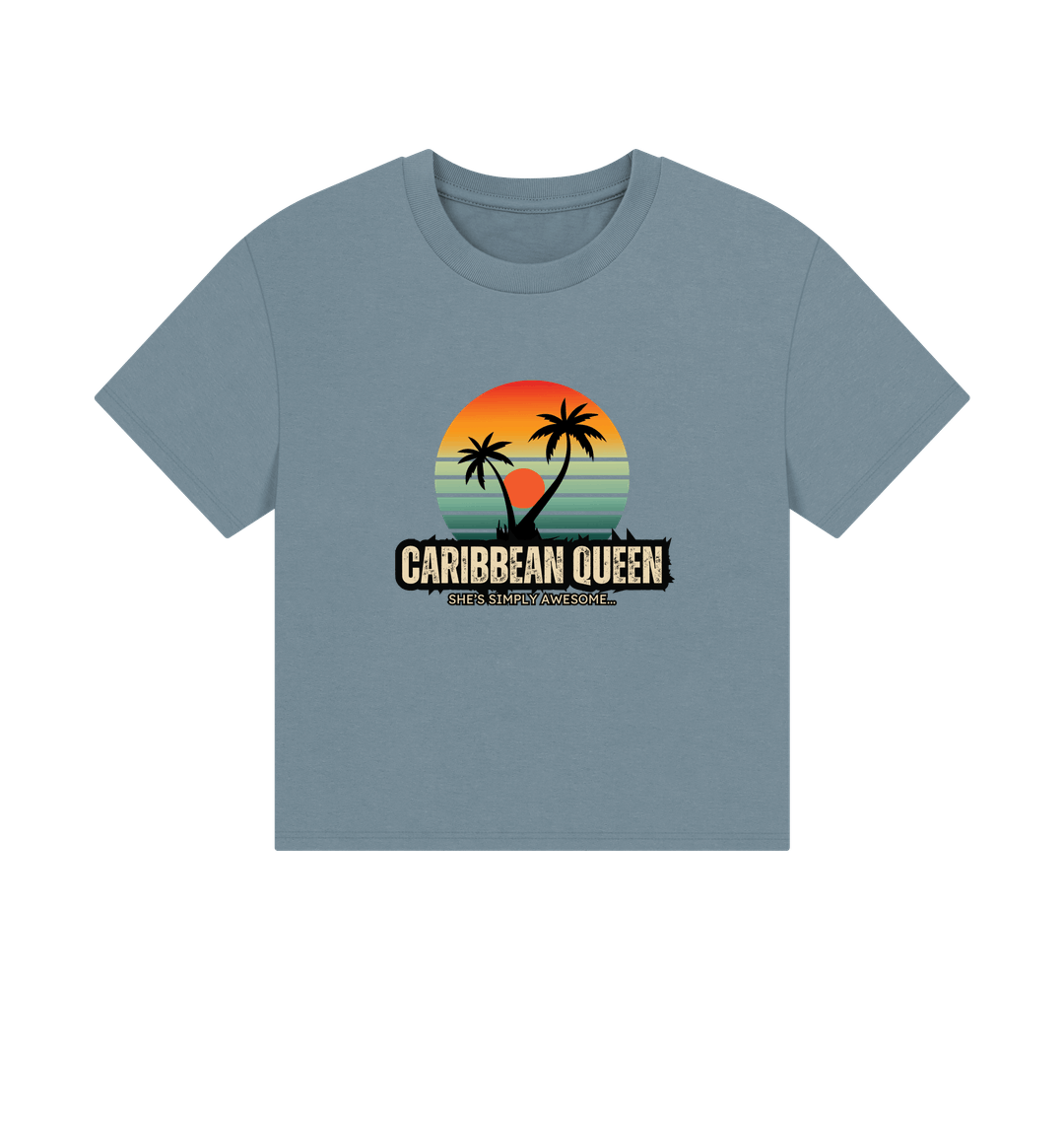 Stone Blue Printed T-shirt Front