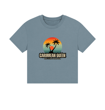 Stone Blue Printed T-shirt Front